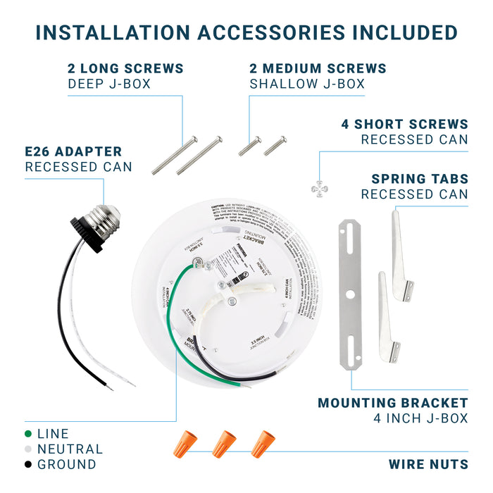 5CCT - 4" LED Disk Light - Flush Mount Ceiling Recessed Light - 10W