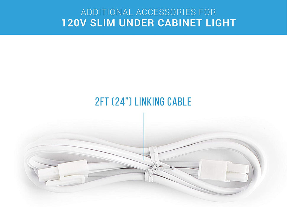 24" 120v Direct Hard Wire Capable Led Inch Light Linkable Under Cabinet White - 2